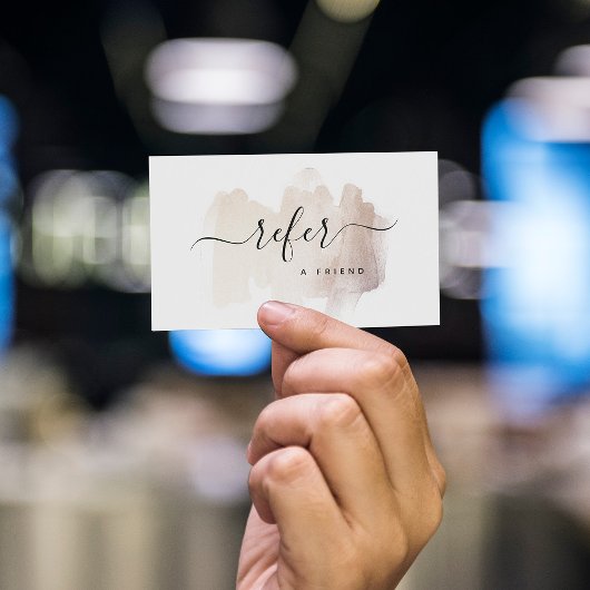 Chic-penseelstreek | Faux Roos Gold on White Aanbevelingskaartje