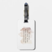 Chic-penseelstreek | Faux Roos Gold on White Bagagelabel (Achterkant verticaal)