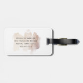 Chic-penseelstreek | Faux Roos Gold on White Bagagelabel (Achterkant horizontaal)