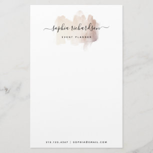 Chic-penseelstreek   Faux Roos Gold on White Briefpapier
