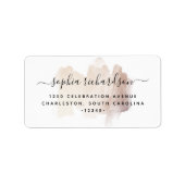 Chic-penseelstreek | Faux Roos Gold on White Etiket (Voorkant)