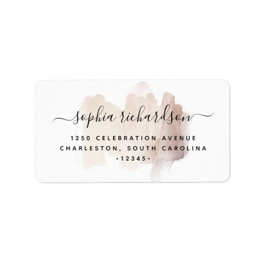 Chic-penseelstreek | Faux Roos Gold on White Etiket (Voorkant)