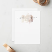 Chic-penseelstreek | Faux Roos Gold on White Notitiekaartje (Voorkant / Achterkant in situ)