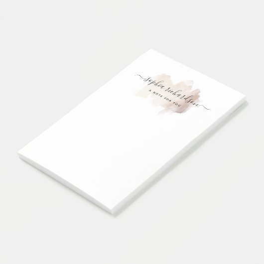 Chic-penseelstreek | Faux Roos Gold on White Post-it® Notes (Schuin)