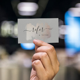 Chic-penseelstreek | Faux Roos Gold op grijs Aanbevelingskaartje