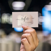 Chic-penseelstreek | Faux Roos Gold op neutraal Ro Aanbevelingskaartje