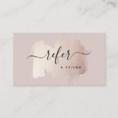 Chic-penseelstreek | Faux Roos Gold op neutraal Ro Aanbevelingskaartje (Voorkant)