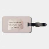 Chic-penseelstreek | Faux Roos Gold op neutraal Ro Bagagelabel (Achterkant horizontaal)