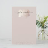 Chic-penseelstreek | Faux Roos Gold op neutraal Ro Briefpapier (Staand voorkant)