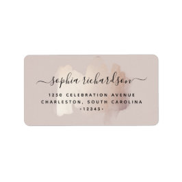 Chic-penseelstreek | Faux Roos Gold op neutraal Ro Etiket