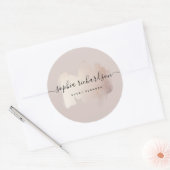 Chic-penseelstreek | Faux Roos Gold op neutraal Ro Ronde Sticker (Envelop)
