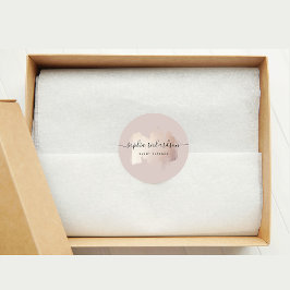 Chic-penseelstreek | Faux Roos Gold op neutraal Ro Ronde Sticker