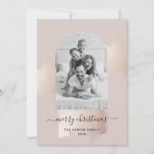 Chic-penseelstreek | Kerst-kerstfoto-ingang Feestdagenkaart (Voorkant)