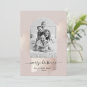 Chic-penseelstreek | Kerst-kerstfoto-ingang Feestdagenkaart (Staand voorkant)