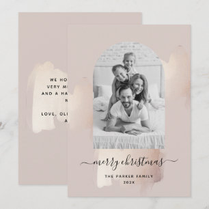 Chic-penseelstreek   Kerst-kerstfoto-ingang Feestdagenkaart