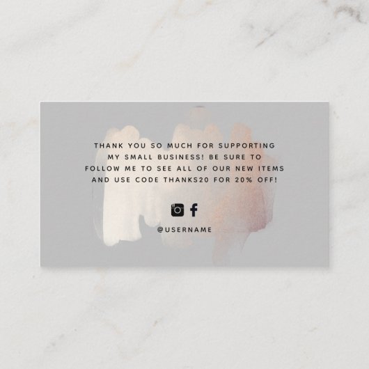 Chic-penseelstreek | Kleine bedrijven Hartelijk da Visitekaartje (Achterkant)