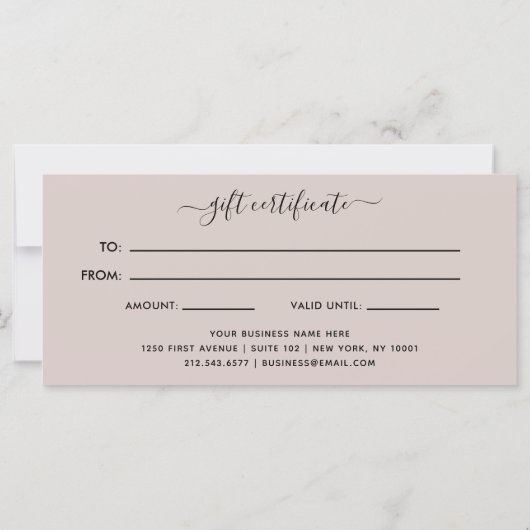 Chic-penseelstreek | Roos Gold Cadeaubon (Achterkant)