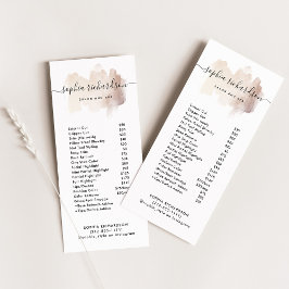 Chic-penseelstreek | Salon Price List Services Reclamekaart