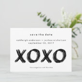 Chic-penseelstreek | XOXO Eenvoudig sparen de Datu Save The Date (Staand voorkant)