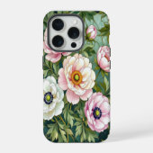 Chic peonies anemones stained Glass effect  iPhone Hoesje (Achterkant)
