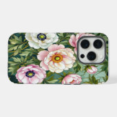 Chic peonies anemones stained Glass effect  iPhone Hoesje (Achterkant horizontaal)