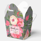 Chic Peonies Flowers op Grey Bedankdoosjes (Geopend)