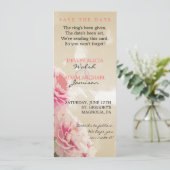 Chic Peony Floral Wedding Save the Date (Staand voorkant)