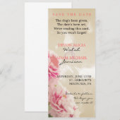 Chic Peony Floral Wedding Save the Date (Voorkant / Achterkant)