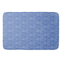 Chic Periwinkle Blue Floral Diamond Pattern