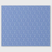 Chic Periwinkle Blue Floral Diamond Pattern Cadeaupapier (Vlak)
