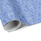 Chic Periwinkle Blue Floral Diamond Pattern Cadeaupapier (Rol Hoek)