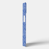 Chic Periwinkle Blue Floral Diamond Pattern Case-Mate iPhone Case (Achterkant / Rechts)