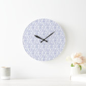 Chic Periwinkle Blue Floral Diamond Pattern Grote Klok (Huis)