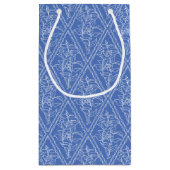Chic Periwinkle Blue Floral Diamond Pattern Klein Cadeauzakje (Achterkant)