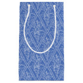 Chic Periwinkle Blue Floral Diamond Pattern Klein Cadeauzakje (Voorkant)