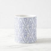 Chic Periwinkle Blue Floral Diamond Pattern Koffiemok (Center)