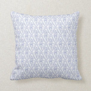 Chic Periwinkle Blue Floral Diamond Pattern Kussen