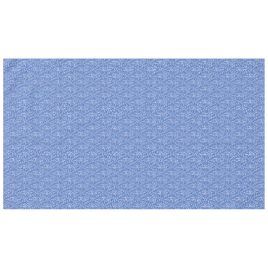 Chic Periwinkle Blue Floral Diamond Pattern Tafelkleed (Voorkant (Horizontaal))