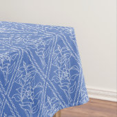 Chic Periwinkle Blue Floral Diamond Pattern Tafelkleed (Voorbeeld)