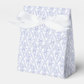 Chic Periwinkle Blue White Floral Diamond Pattern Bedankdoosjes (Voorkant Zijde)