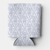 Chic Periwinkle Blue White Floral Diamond Pattern Blikjeskoeler (Voorkant)