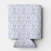 Chic Periwinkle Blue White Floral Diamond Pattern Blikjeskoeler (Achterkant)