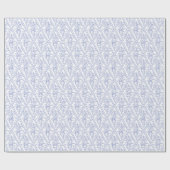 Chic Periwinkle Blue White Floral Diamond Pattern Cadeaupapier (Vlak)