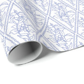Chic Periwinkle Blue White Floral Diamond Pattern Cadeaupapier (Rol Hoek)