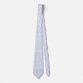 Chic Periwinkle Blue White Floral Diamond Pattern Stropdas (Voorkant)