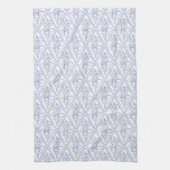 Chic Periwinkle Blue White Floral Diamond Pattern Theedoek (Verticaal)