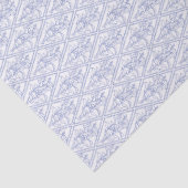 Chic Periwinkle Blue White Floral Diamond Pattern Tissuepapier (Detail)