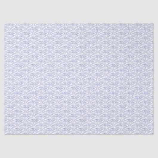 Chic Periwinkle Blue White Floral Diamond Pattern Tissuepapier (Voorkant)