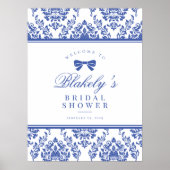 Chic Periwinkle Ribbon Vrijgezellenfeest Welkomstb Poster (Voorkant)