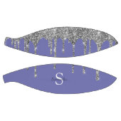 Chic Periwinkle Silver Glitter Drift Monogram Naam Basketbal (Panelen)